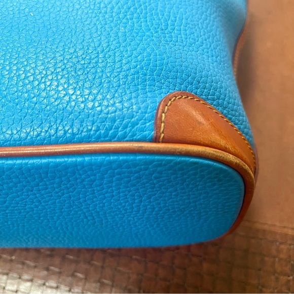 Dooney & Bourke Genuine Pebbled Leather Tote & Shoulder Bag In Bright Blue Color - Picture 11 of 16
